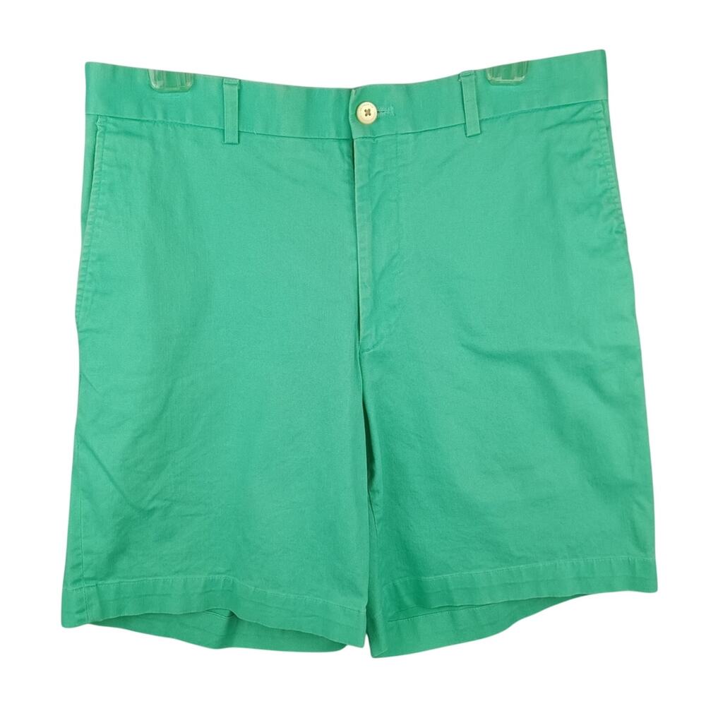 Southern Tide Teal Green Flat Front Shorts Size 32